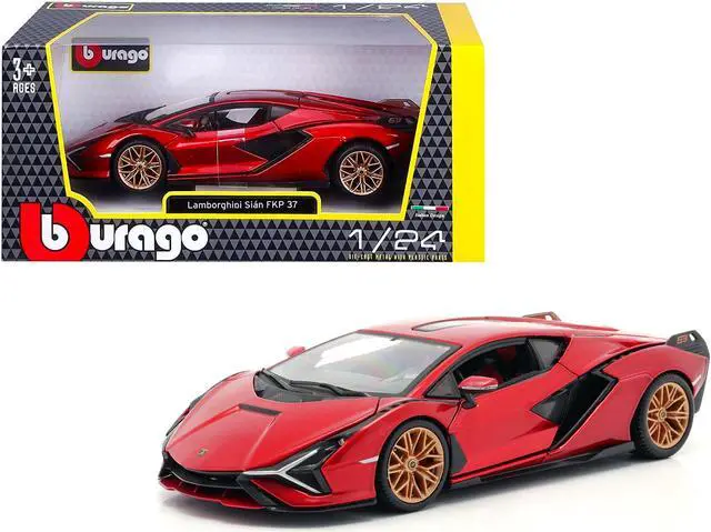 Main image of Lamborghini Sian FKP 37 Candy Red with Copper Wheels 1/24 Diecast Model Car by Bburago