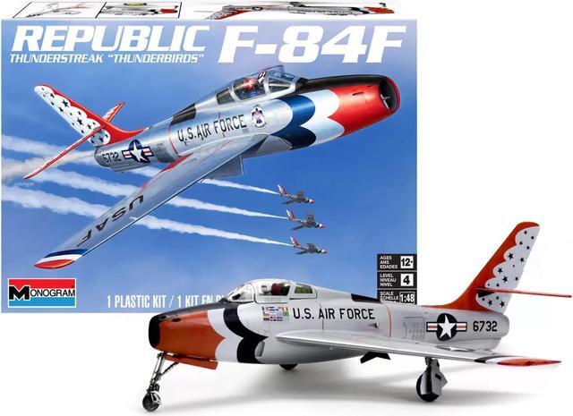 Alt view image 5 of 6 - Level 4 Model Kit Republic F-84F Thunderstreak Aircraft "US Air Force Thunderbirds" "Monogram" Series 1/48 Scale Model by Revell