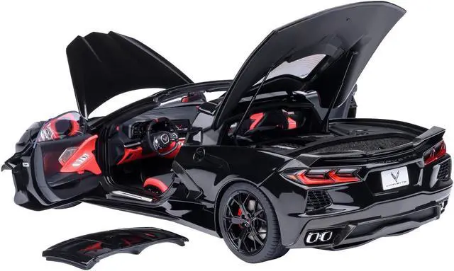Alt view image 2 of 6 - 2020 Chevrolet Corvette C8 Stingray Black 1/18 Model Car by Autoart