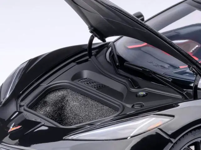 Alt view image 3 of 6 - 2020 Chevrolet Corvette C8 Stingray Black 1/18 Model Car by Autoart