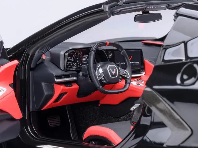 Alt view image 4 of 6 - 2020 Chevrolet Corvette C8 Stingray Black 1/18 Model Car by Autoart