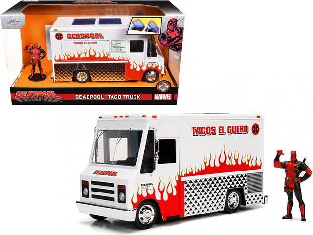Main image of Deadpool Taco Truck with Deadpool Diecast Figurine "Marvel" Series 1/24 Diecast Model by Jada
