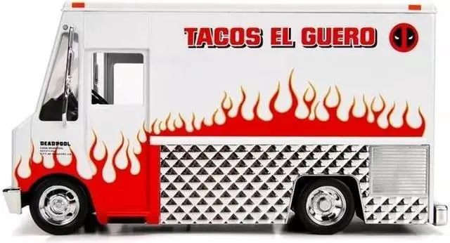 Alt view image 5 of 5 - Deadpool Taco Truck with Deadpool Diecast Figurine "Marvel" Series 1/24 Diecast Model by Jada