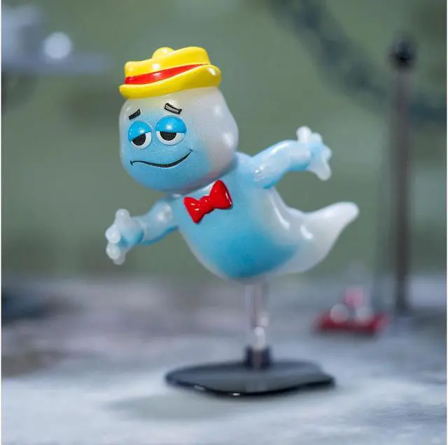 Alt view image 3 of 9 - Boo Berry 3.5" Moveable Glow-in-the-Dark Figure with Stand and Cereal Box "Monster Cereals" 1/12 Scale Model by Jada