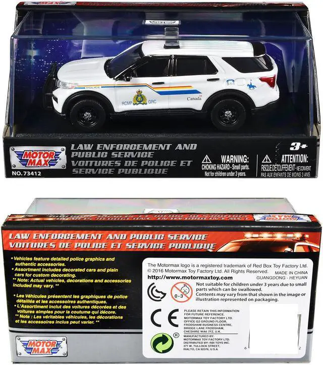 Alt view image 3 of 3 - 2022 Ford Police Interceptor Utility "RCMP" White "Law Enforcement and Public Service" Series 1/43 Diecast Model Car by Motormax