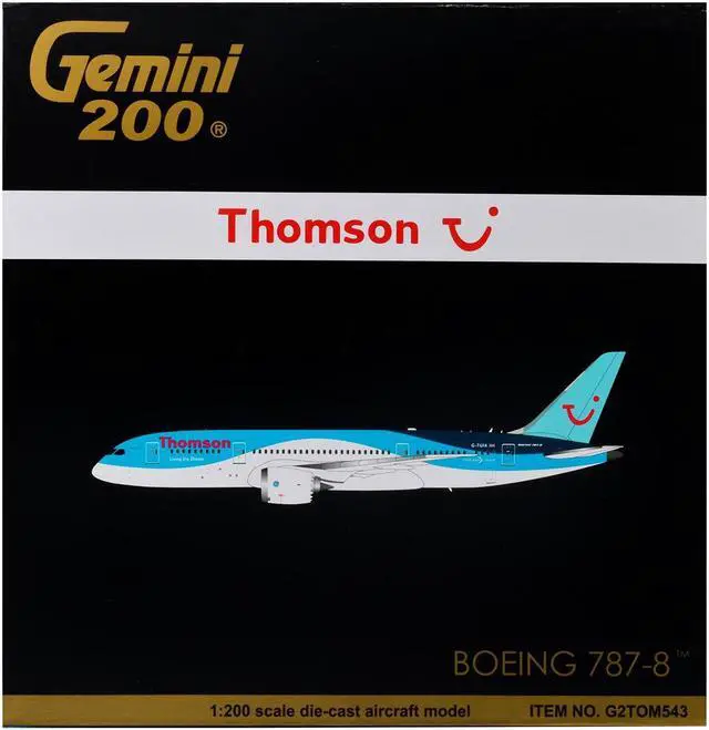 Alt view image 3 of 3 - Boeing 787-8 Commercial Aircraft "Thomson - TUI Airways" Blue and White "Gemini 200" 1/200 Diecast Model Airplane by GeminiJets