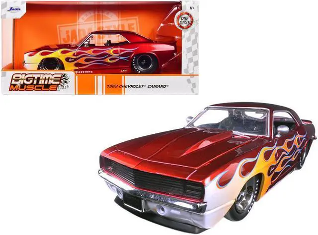 Main image of 1969 Chevrolet Camaro Red with Flames 1/24 Diecast Model Car by Jada