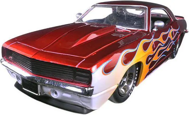Alt view image 2 of 3 - 1969 Chevrolet Camaro Red with Flames 1/24 Diecast Model Car by Jada