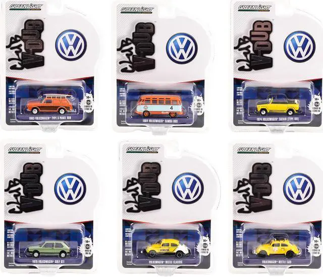Main image of "Club Vee V-Dub" Set of 6 pieces Series 16 1/64 Diecast Model Cars by Greenlight