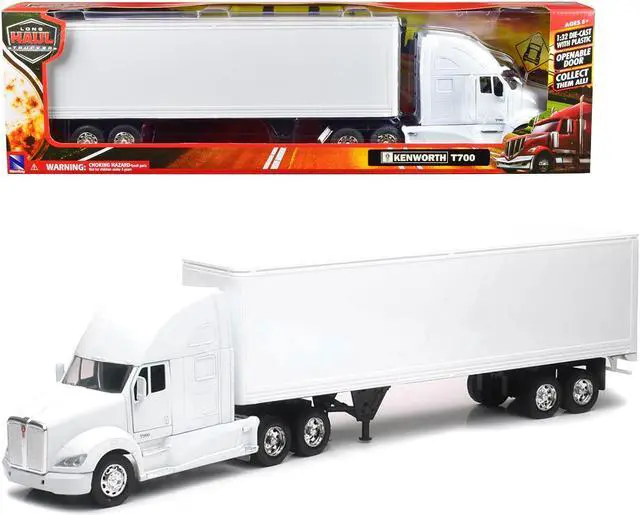 Main image of Kenworth T700 Truck with Dry Goods Trailer White "Long Haul Truckers" Series 1/32 Diecast Model by New Ray