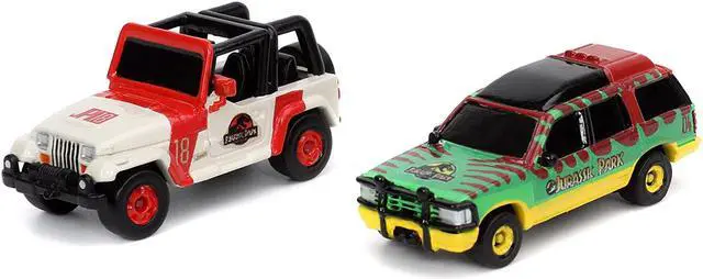 Alt view image 6 of 6 - Jurassic Park Theme Park Entrance Diorama w/Jeep Wrangler & Ford Explorer "Jurassic Park" (1993) Movie Models by Jada