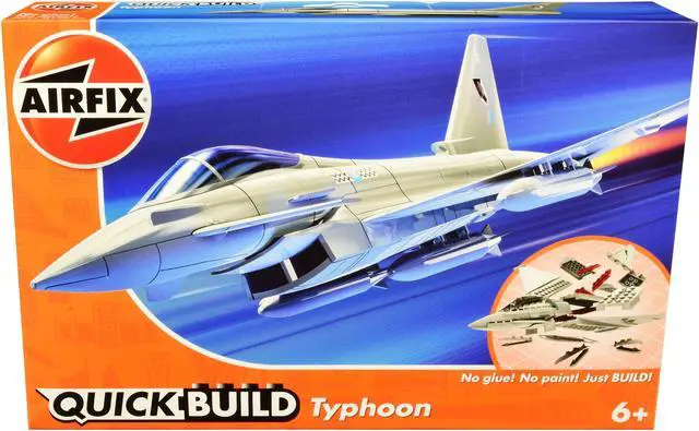 Main image of Skill 1 Model Kit Eurofighter Typhoon Snap Together Painted Plastic Model Airplane Kit by Airfix Quickbuild