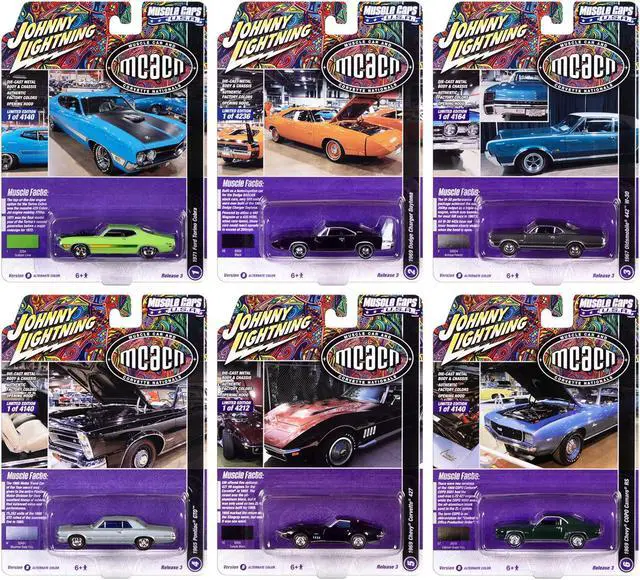 Main image of "Muscle Cars USA" 2022 Set B of 6 pieces Release 3 1/64 Diecast Model Cars by Johnny Lightning