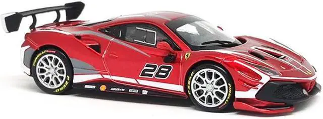 Alt view image 2 of 3 - 2020 Ferrari 488 Challenge EVO #28 Red with Graphics "Racing" Series 1/43 Diecast Model Car by Bburago