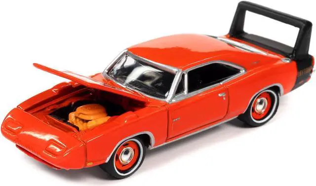 Alt view image 3 of 3 - 1969 Dodge Charger Daytona HEMI Orange w/Black Tail Stripe "MCACN" Ltd Ed to 4332 pcs 1/64 Diecast Model Car by Johnny Lightning