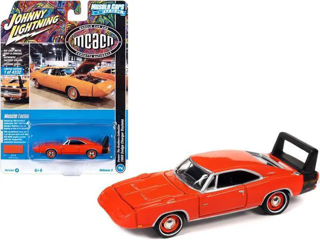 Main image of 1969 Dodge Charger Daytona HEMI Orange w/Black Tail Stripe "MCACN" Ltd Ed to 4332 pcs 1/64 Diecast Model Car by Johnny Lightning