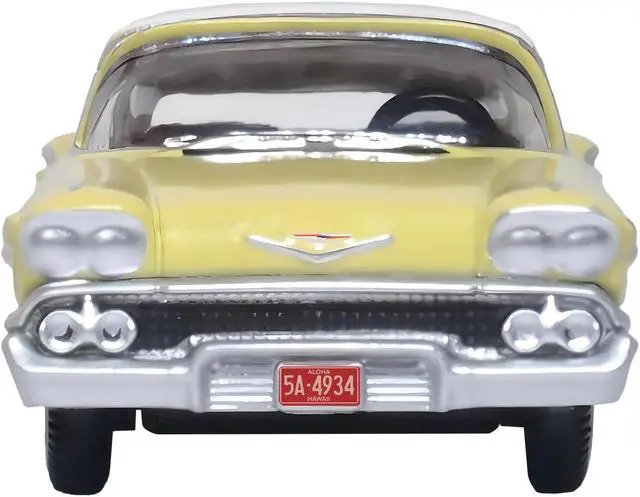 Alt view image 3 of 4 - 1958 Chevrolet Impala Sport Colonial Cream with Snowcrest White Top 1/87 (HO) Scale Diecast Model Car by Oxford Diecast