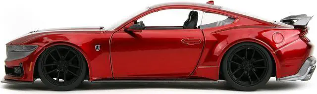 Alt view image 5 of 6 - 2024 Ford Mustang Dark House Candy Red with Gray Hood "Bigtime Muscle" Series 1/24 Diecast Model Car by Jada