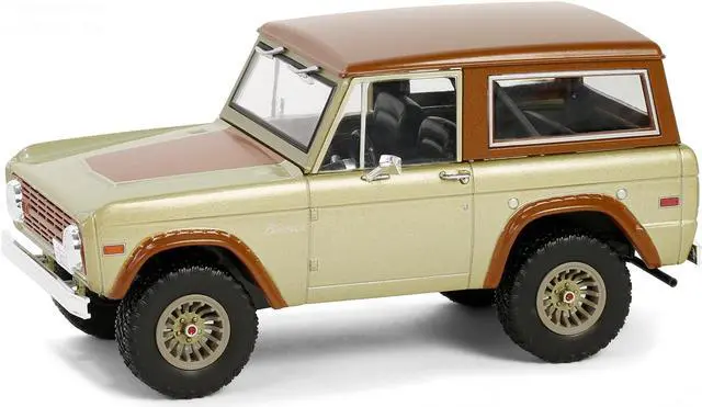 Alt view image 2 of 3 - 1970 Ford Bronco Gold Metallic with Brown Hood and Top  "Lost" (2004-2010) TV Series 1/24 Die Cast Model Car by Greenlight