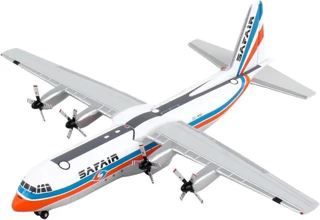Alt view image 2 of 3 - Lockheed L-100-30 Commercial Aircraft "Safair" White with Blue and Orange Stripes 1/400 Diecast Model Airplane by GeminiJets