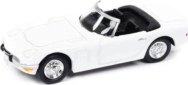 Alt view image 2 of 3 - 1967 Toyota 2000 GT Conv. RHD White 007 (James Bond) (1967) Movie w/Tin Display 1/64 Diecast Model Car by Johnny Lightning