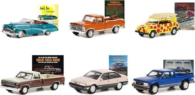 Alt view image 3 of 4 - "Vintage Ad Cars" Set of 6 pieces Series 8 1/64 Diecast Model Cars by Greenlight
