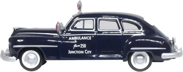 Alt view image 2 of 6 - 1946 DeSoto Suburban Ambulance Dark Blue "Junction City Ambulance" 1/87 (HO) Scale Diecast Model Car by Oxford Diecast