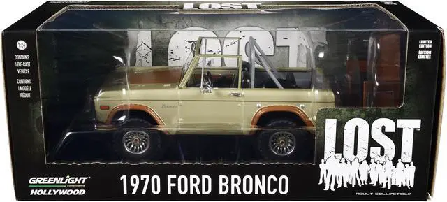 Alt view image 3 of 3 - 1970 Ford Bronco Gold Metallic with Brown Hood and Top  "Lost" (2004-2010) TV Series 1/24 Die Cast Model Car by Greenlight