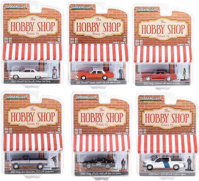 Main image of "The Hobby Shop" Set of 6 pieces Series 15 1/64 Diecast Model Cars by Greenlight