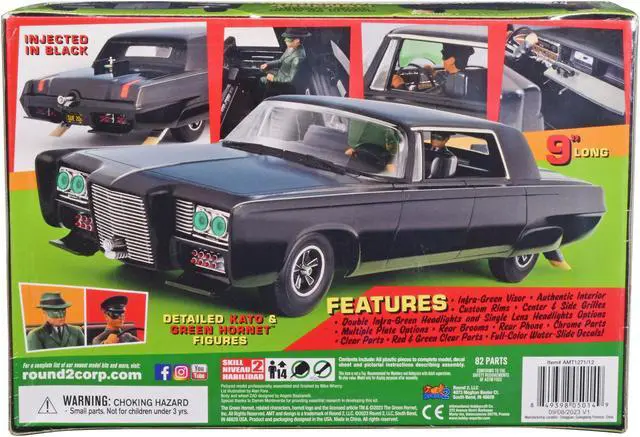 Alt view image 4 of 4 - Skill 2 Model Kit Black Beauty "The Green Hornet" (19661967) TV Series w/Green Hornet and Kato Figures 1/25 Scale Model by AMT