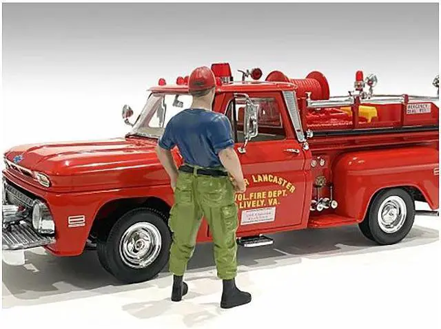 Alt view image 3 of 6 - "Firefighters" Off Duty Figure for 1/18 Scale Models by American Diorama