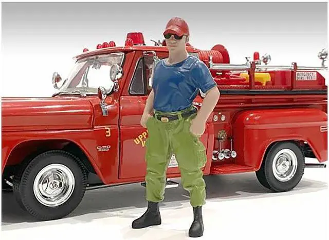 Alt view image 2 of 6 - "Firefighters" Off Duty Figure for 1/18 Scale Models by American Diorama