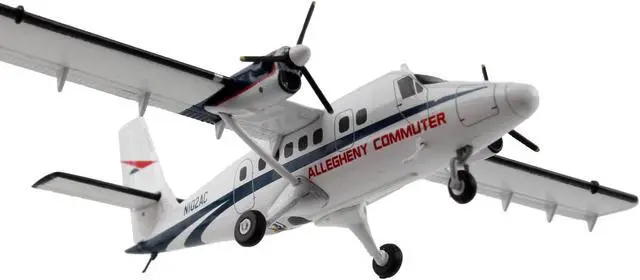 Alt view image 3 of 6 - De Havilland DHC-6-300 Commercial Aircraft White w/Blue Stripes "Gemini 200" Series 1/200 Diecast Model Airplane by GeminiJets