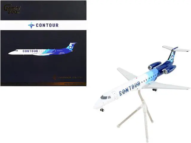 Main image of Embraer ERJ-145 Commercial Aircraft "Contour Airlines" White and Blue "Gemini 200" 1/200 Diecast Model Airplane by GeminiJets