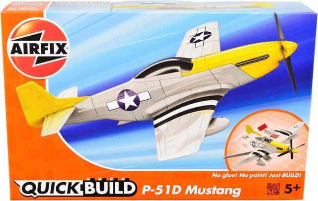 Main image of Skill 1 Model Kit P-51D- Mustang Snap Together Painted Plastic Model Airplane Kit by Airfix Quickbuild