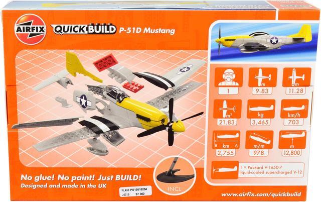 Alt view image 5 of 6 - Skill 1 Model Kit P-51D- Mustang Snap Together Painted Plastic Model Airplane Kit by Airfix Quickbuild