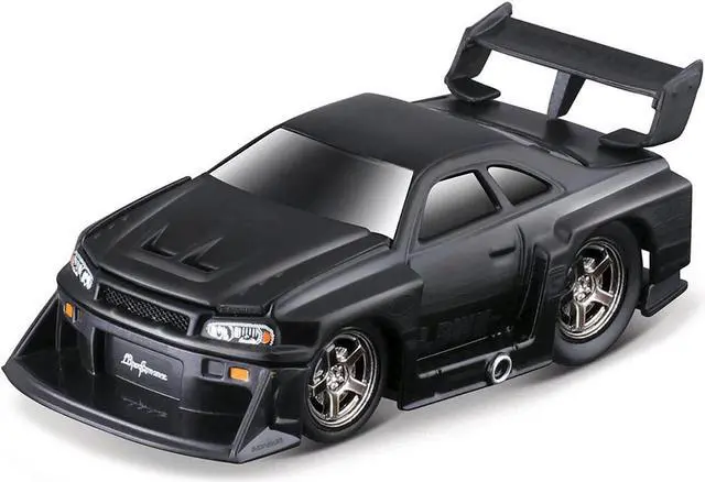 Alt view image 2 of 3 - 1999 Nissan Skyline GT-R (R34) #5 "Liberty Walk" Matt Black 1/64 Diecast Model Car by Muscle Machines