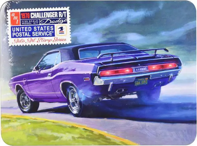 Main image of Skill 2 Model Kit 1970 Dodge Challenger R/T USPS (United States Postal Service) "Auto Art Stamp Series" 1/25 Scale Model by AMT
