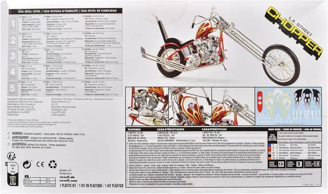 Alt view image 4 of 6 - Level 5 Model Kit LA Street Chopper Motorcycle 1/8 Scale Model by Revell