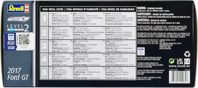 Alt view image 3 of 6 - Level 2 Easy-Click Model Kit 2017 Ford GT 1/24 Scale Model by Revell