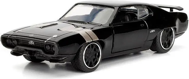 Alt view image 2 of 4 - Dom's Plymouth GTX Black with Silver Stripes Fast & Furious F8 "The Fate of the Furious" Movie 1/32 Diecast Model Car by Jada
