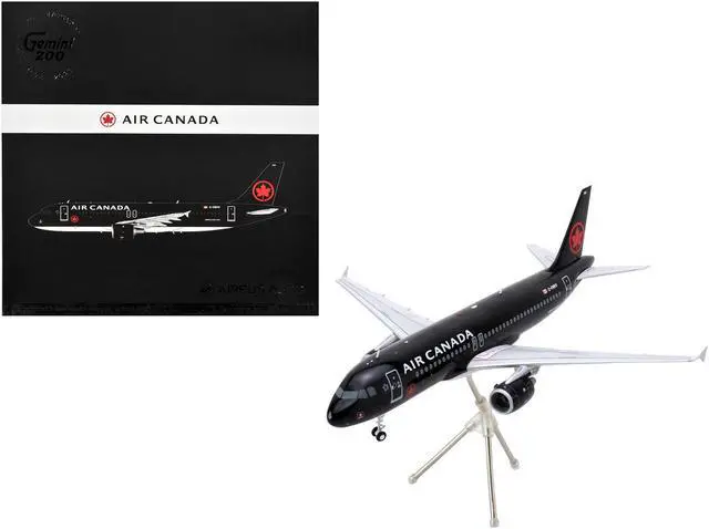 Main image of Airbus A320 Commercial Aircraft "Air Canada" (C-FNVV) Black "Gemini 200" Series 1/200 Diecast Model Airplane by GeminiJets