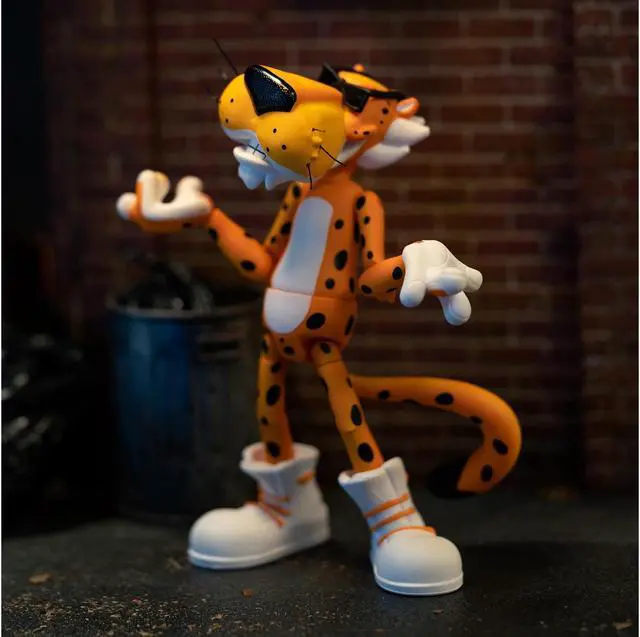 Alt view image 3 of 9 - Chester Cheetah 5.5" Figure with Accessories and Alternate Head and Hands "Cheetos Crunchy" model by Jada
