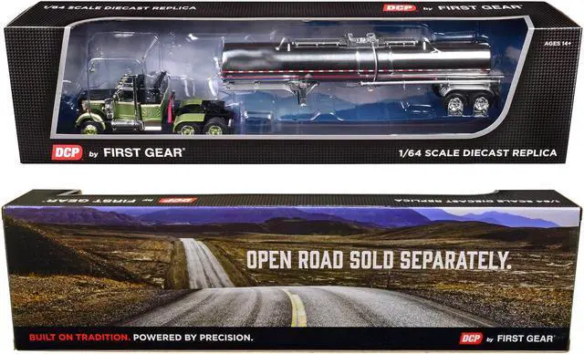 Alt view image 3 of 3 - Western Star 4900 with 36" Vintage Sleeper & Brenner Chemical Trailer Olive and Dark Green 1/64 Die Cast Model by DCP/First Gear