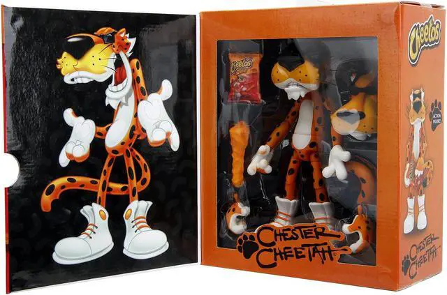 Alt view image 6 of 9 - Chester Cheetah 5.5" Figure with Accessories and Alternate Head and Hands "Cheetos Crunchy" model by Jada