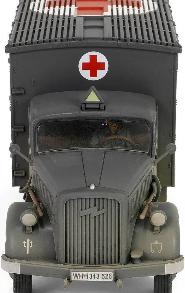 Alt view image 4 of 6 - Opel-Blitz Kfz.305 Ambulance Gray (Weathered) "German Army" "Armoured Fighting Vehicle" 1/32 Diecast Model by Forces of Valor