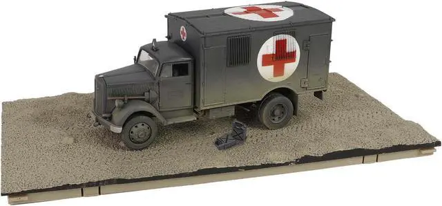 Alt view image 6 of 6 - Opel-Blitz Kfz.305 Ambulance Gray (Weathered) "German Army" "Armoured Fighting Vehicle" 1/32 Diecast Model by Forces of Valor