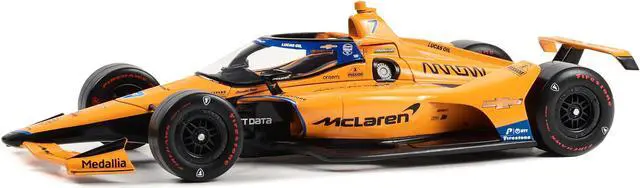 Alt view image 2 of 4 - Dallara IndyCar #7 "McLaren" Arrow McLaren "60th Anniversary" "NTT IndyCar Series" (2023) 1/18 Diecast Model Car by Greenlight
