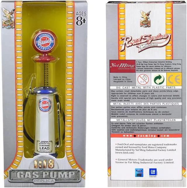 Alt view image 3 of 3 - Buick Gasoline Vintage Gas Pump Cylinder 1/18 Diecast Replica by Road Signature