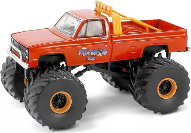 Alt view image 2 of 3 - 1986 Chevrolet Silverado Monster Truck Orange "Buffalo Tremor II" "Kings of Crunch" Series  1/64 Diecast Model Car by Greenlight